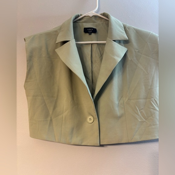 Vici Green Blazer Structured Suit Jacket - Picture 1 of 6
